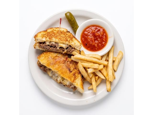 Pulled Pork Melt Sandwich.