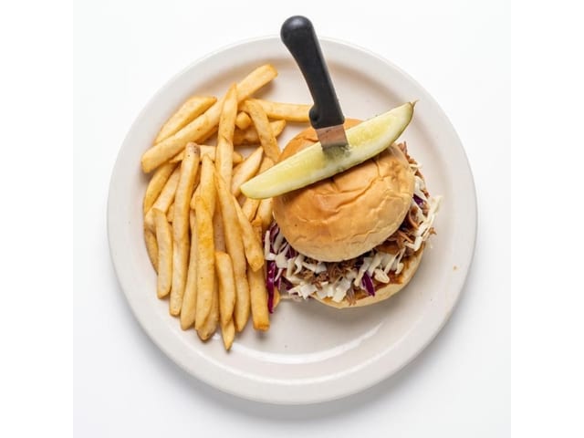House Slow-Roasted Pulled Pork Sandwich.
