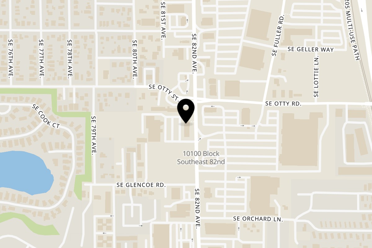 Map showing the location of Sunny's Diner Happy Valley on 9993 SE 82nd Ave in Happy Valley